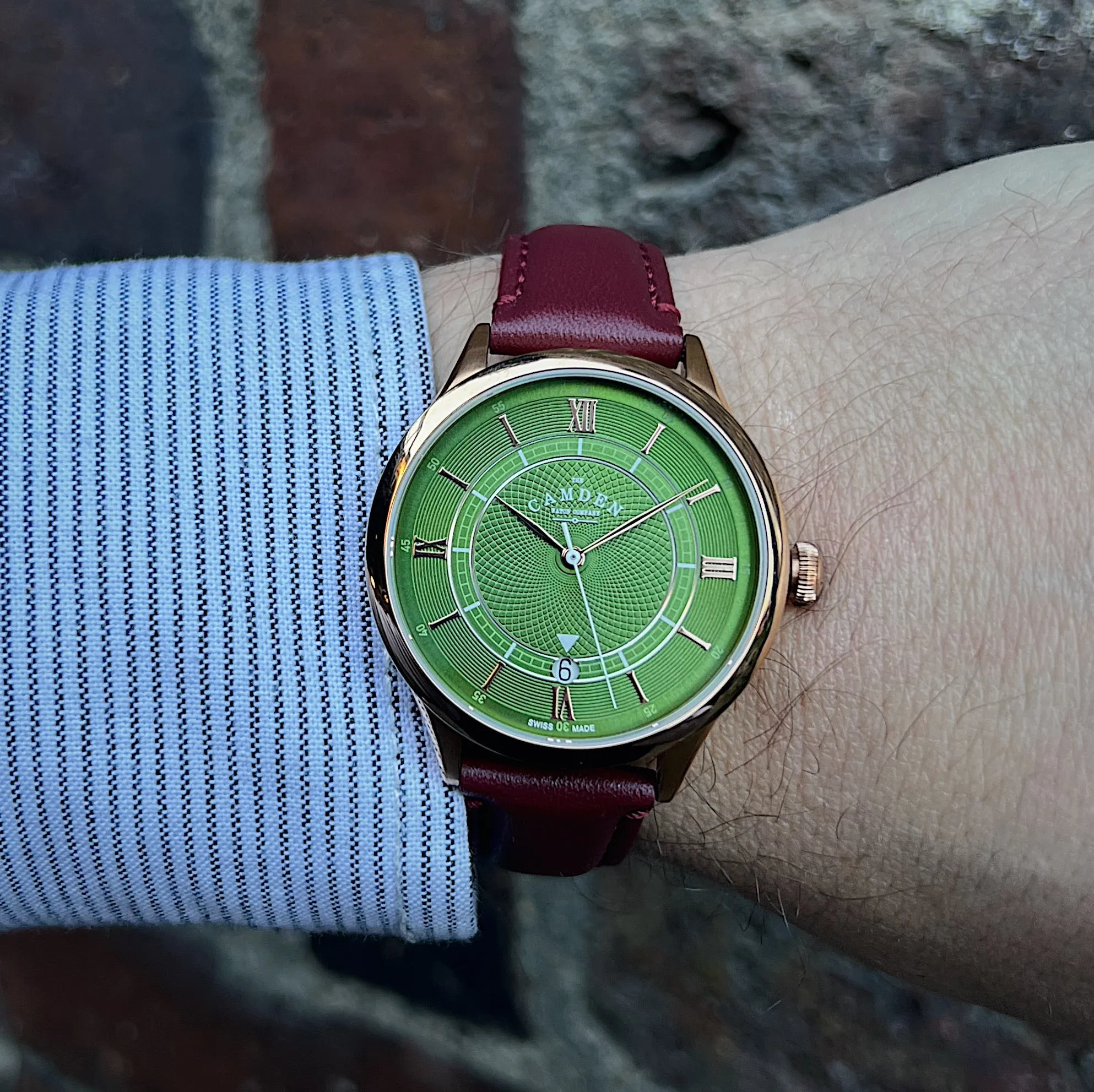 No.274 Automatic Rose gold, green and oxblood