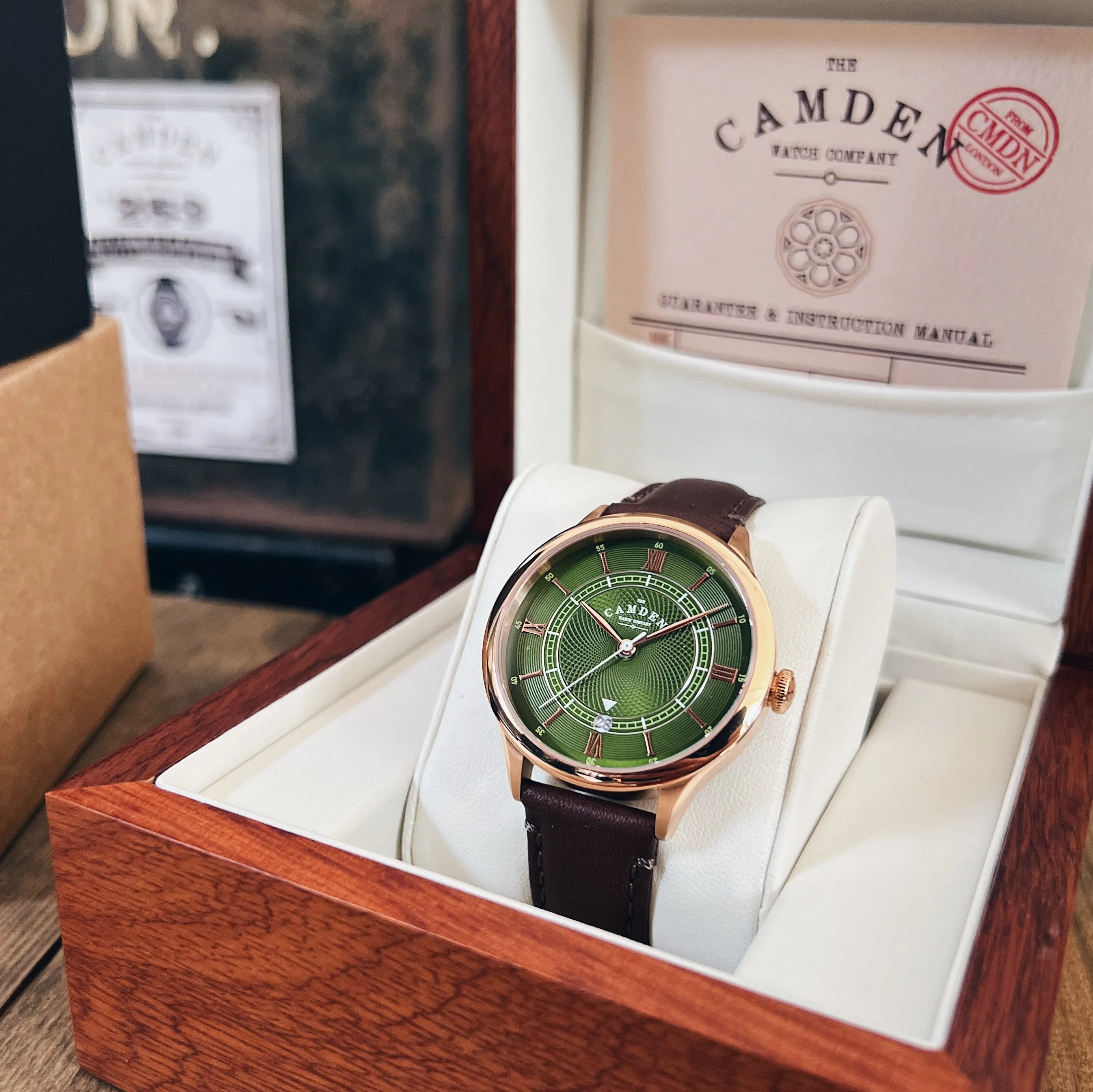 No.274 Automatic Rose gold, green and oxblood