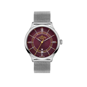 No.274 Automatic Steel, oxblood and mesh