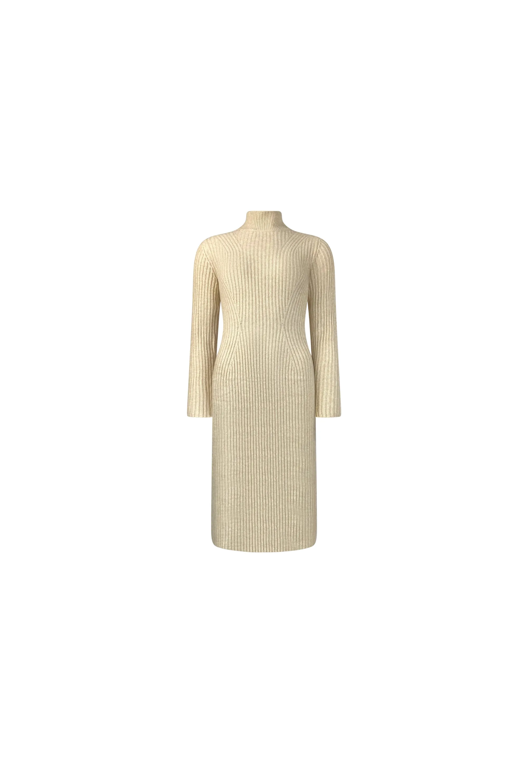 Oatmeal High Neck Jumper Dress