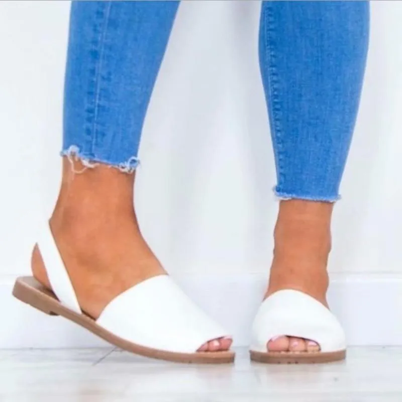 Peep toe flat sandals cute sandals