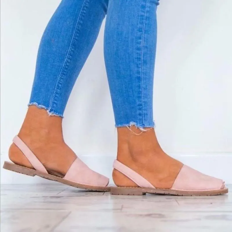 Peep toe flat sandals cute sandals