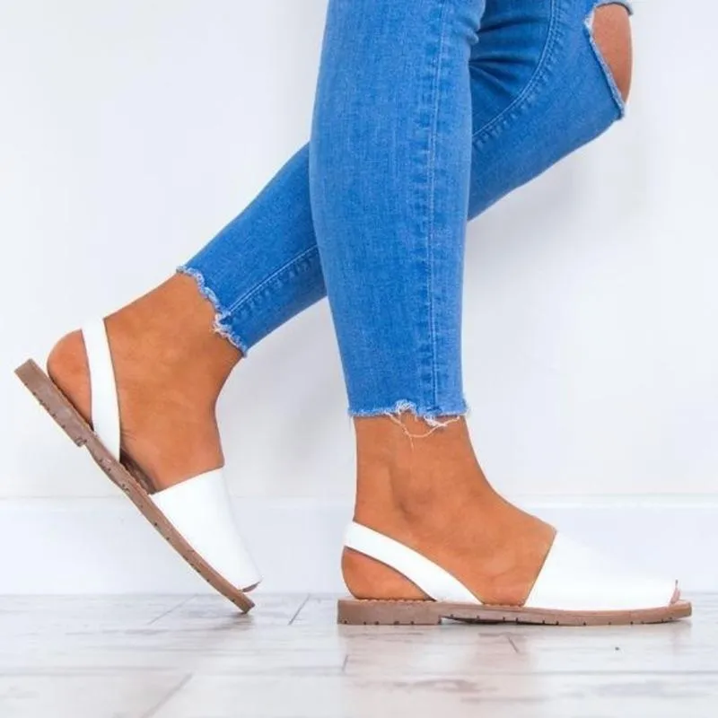 Peep toe flat sandals cute sandals