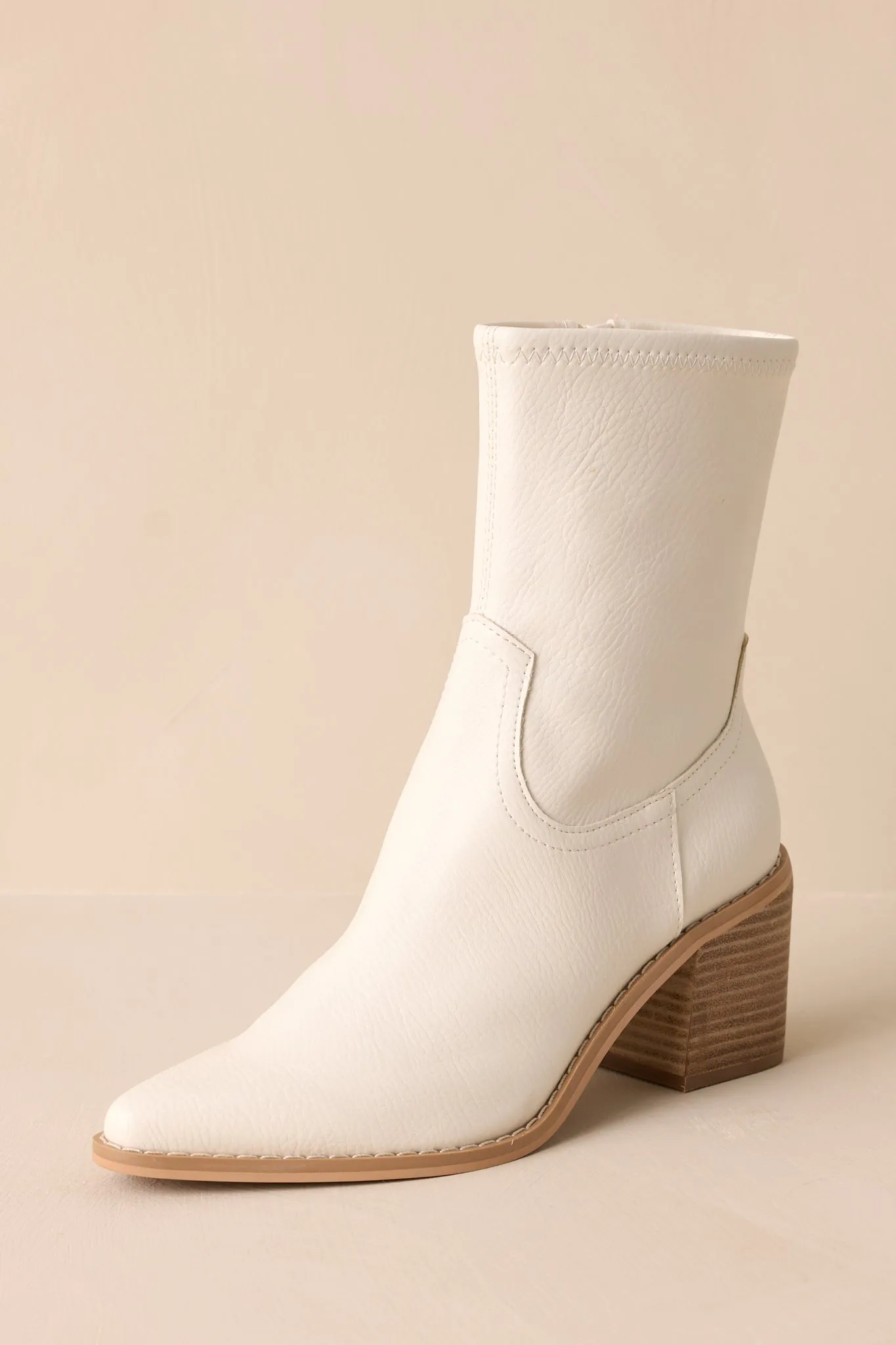 Stride In Style White Ankle Boots