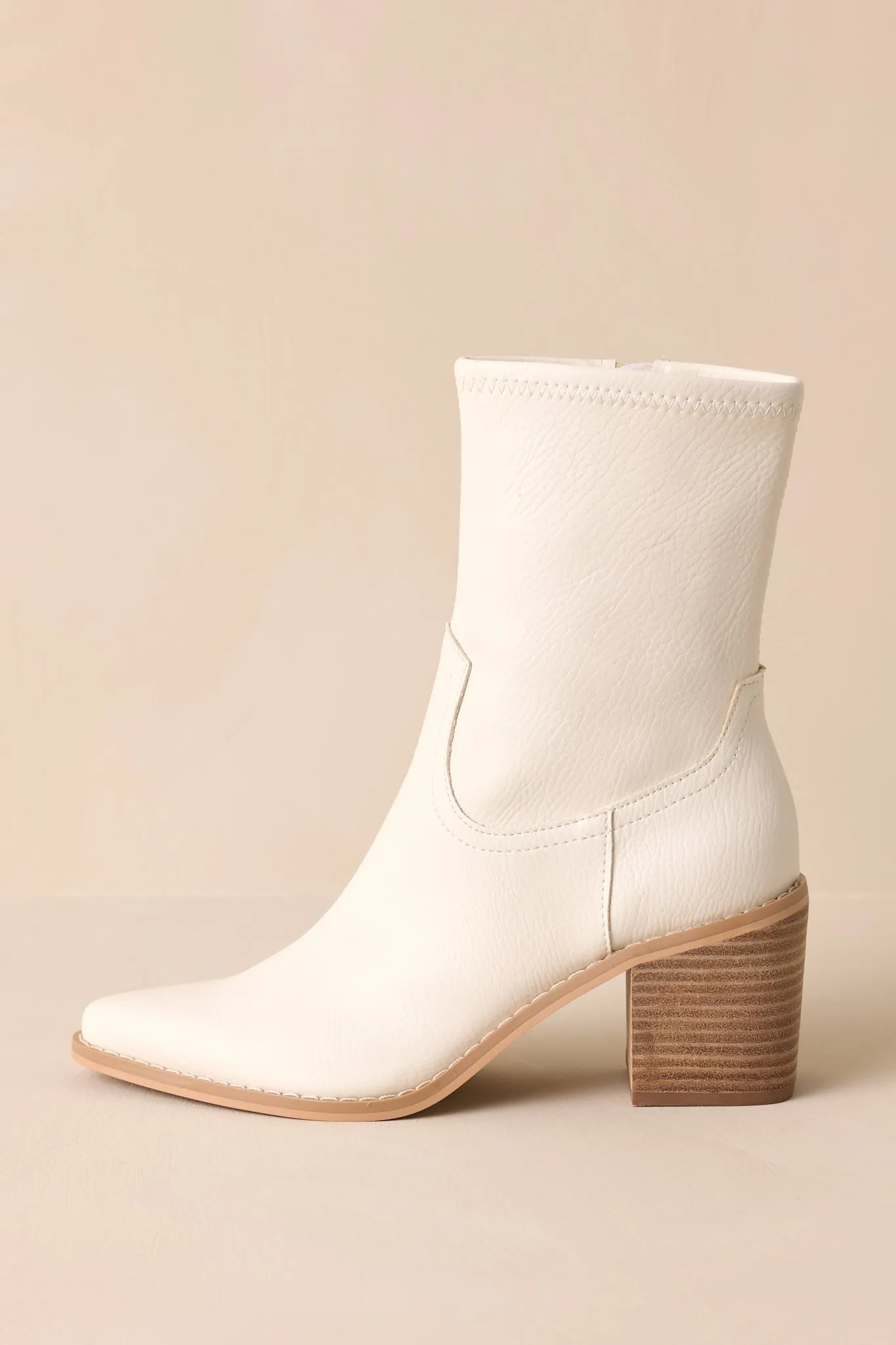 Stride In Style White Ankle Boots