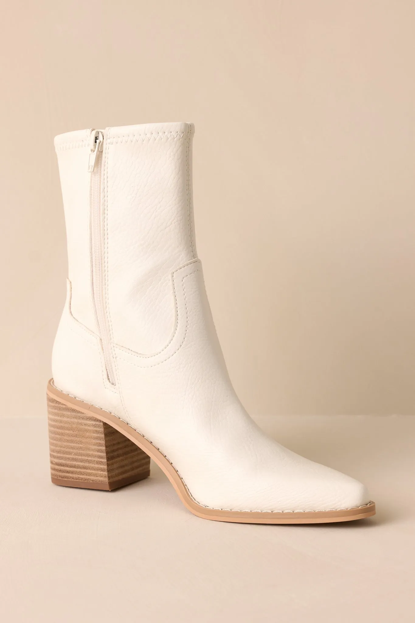 Stride In Style White Ankle Boots