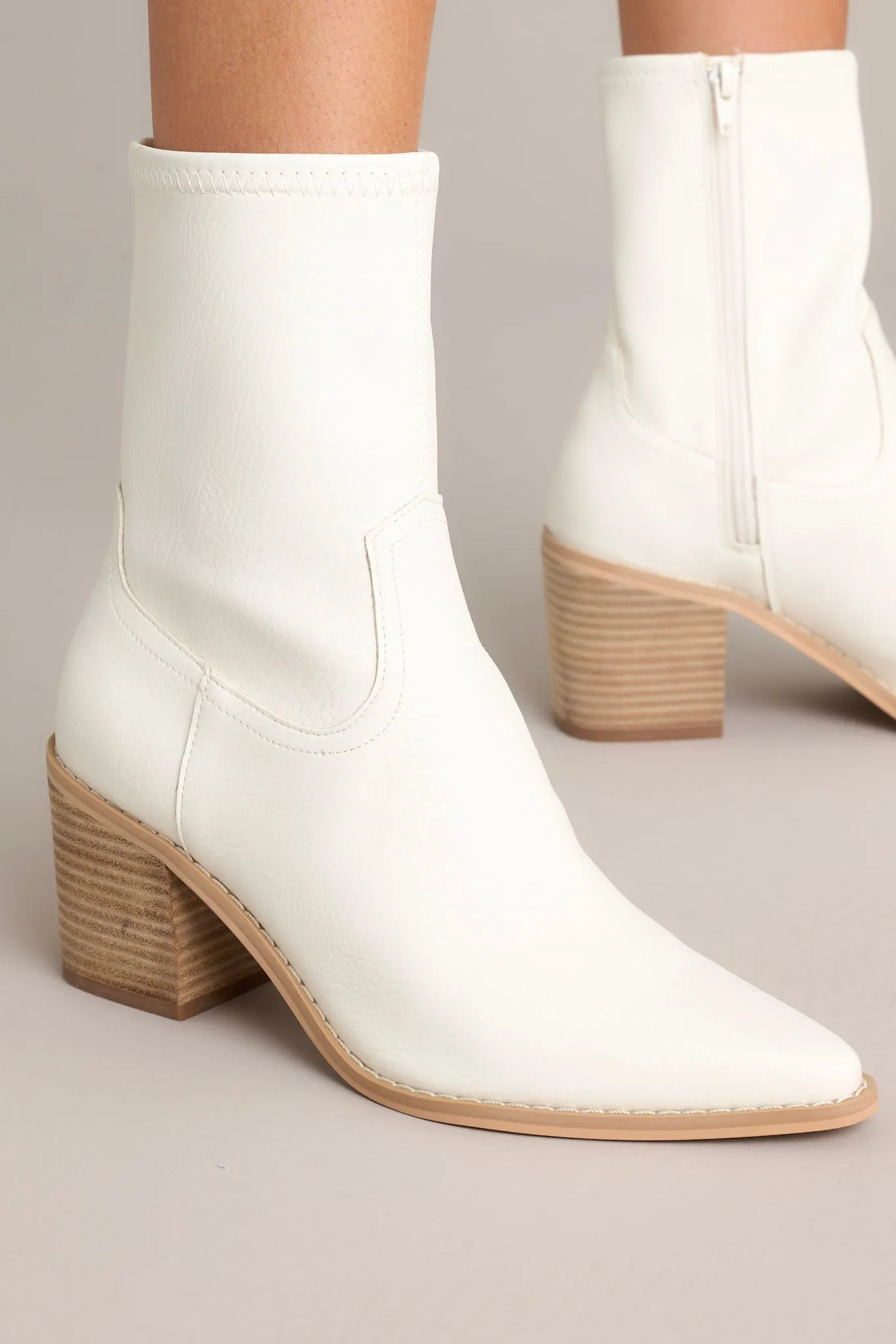 Stride In Style White Ankle Boots