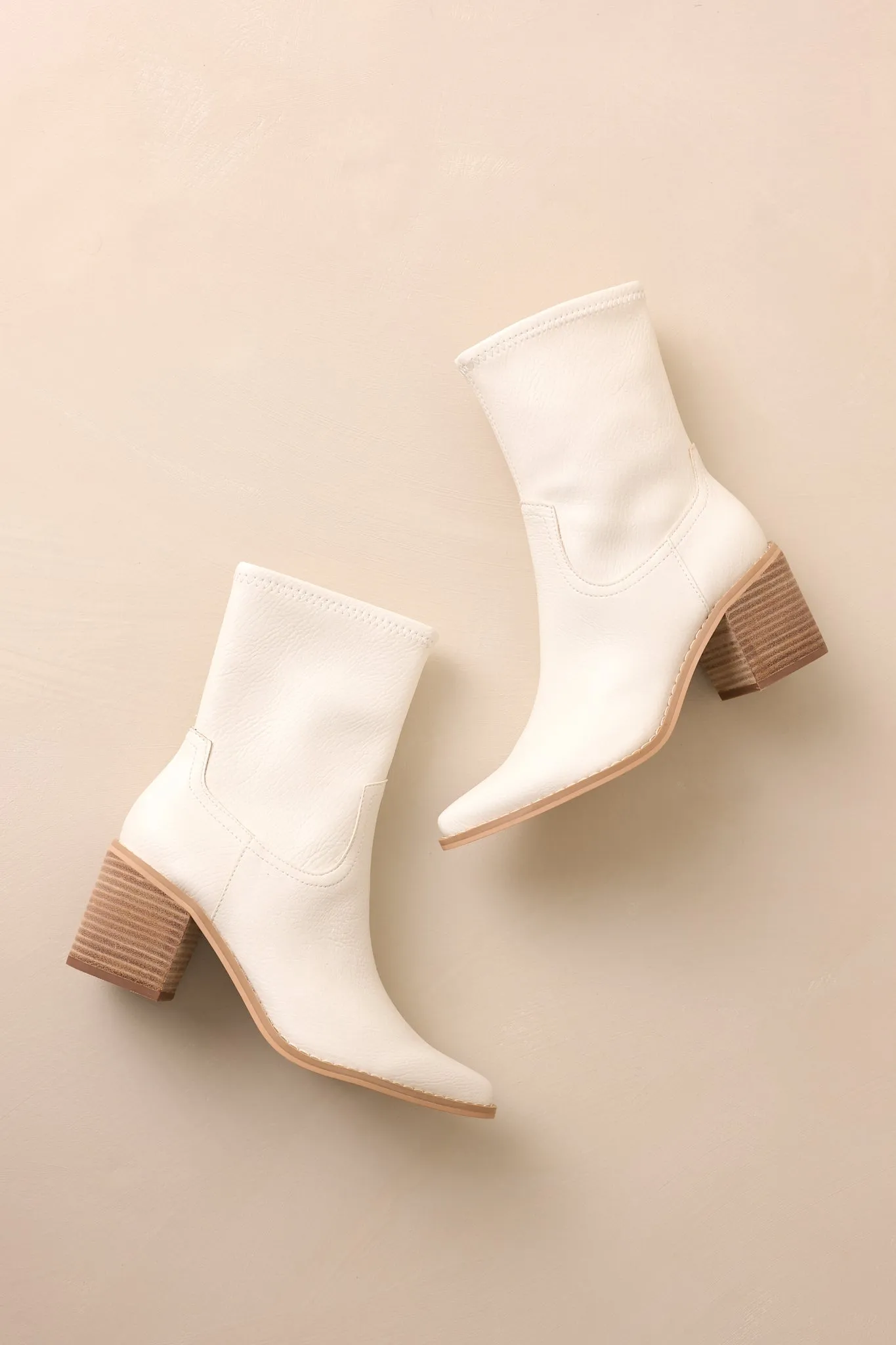 Stride In Style White Ankle Boots