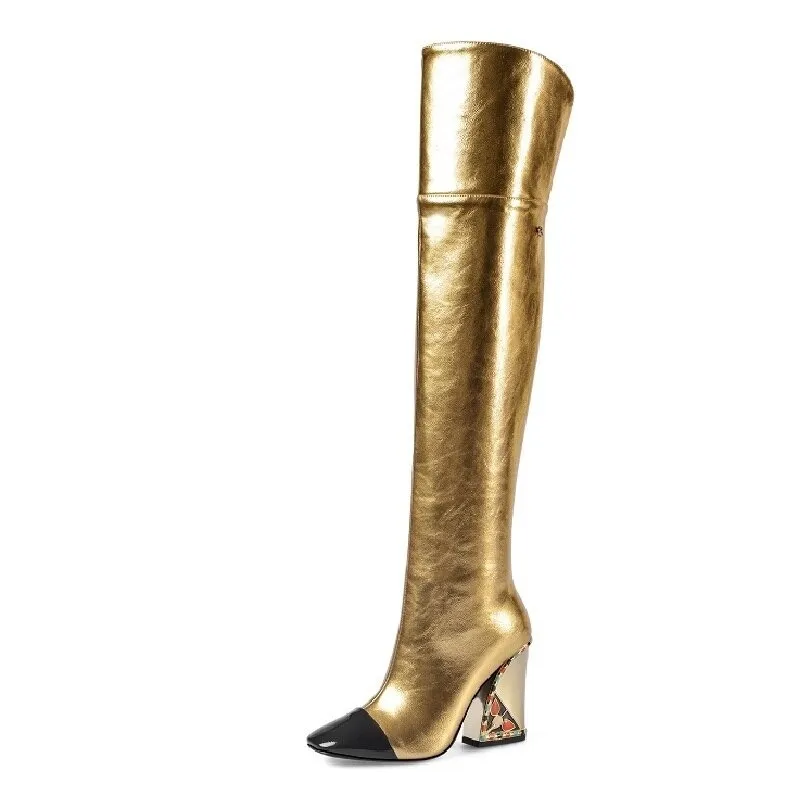 Stylish Ladies Genuine Leather Knee-high Boots / Women's Super High Heels Boots