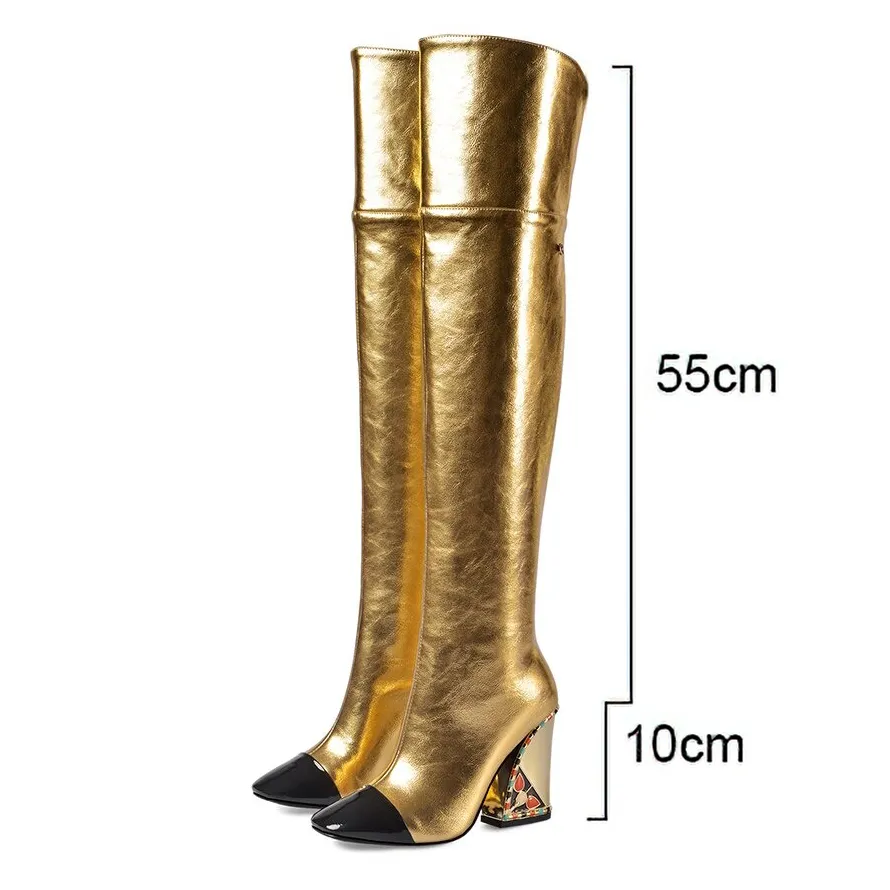Stylish Ladies Genuine Leather Knee-high Boots / Women's Super High Heels Boots