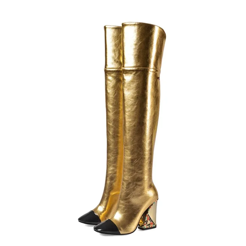 Stylish Ladies Genuine Leather Knee-high Boots / Women's Super High Heels Boots