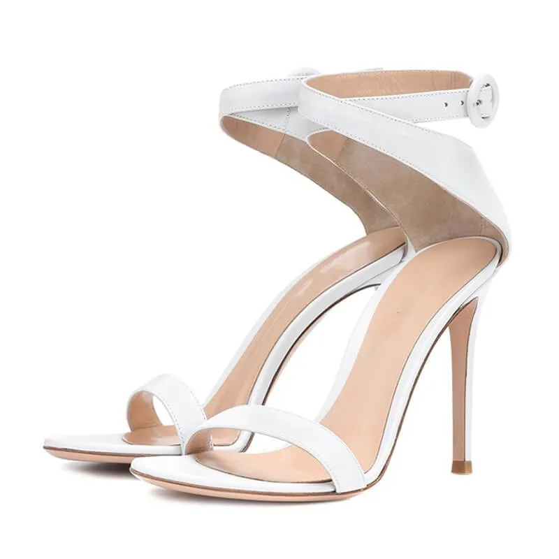 Summer Suede Buckle Open Toe Stiletto Heel Sandals