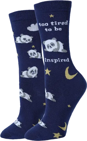 Too Tired to be Inspired Socks