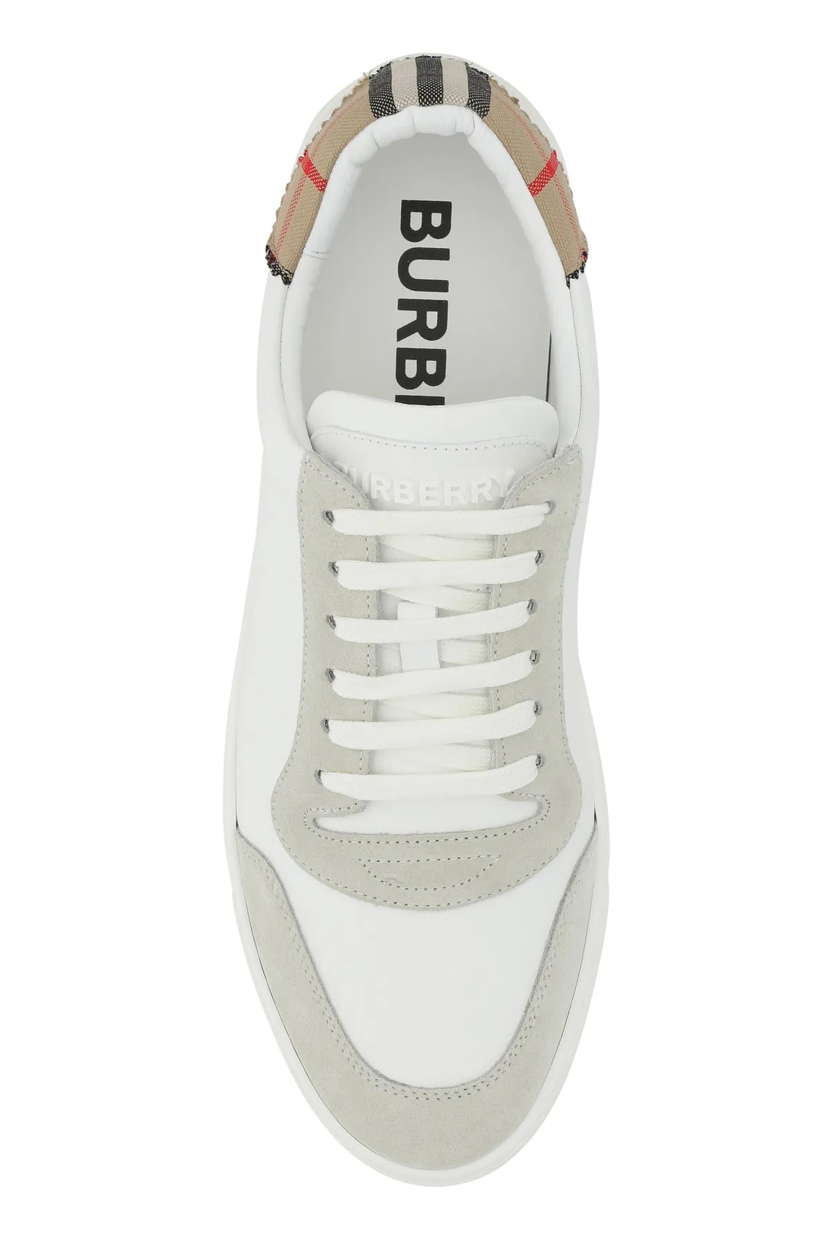 Two-tone leather and suede sneakers