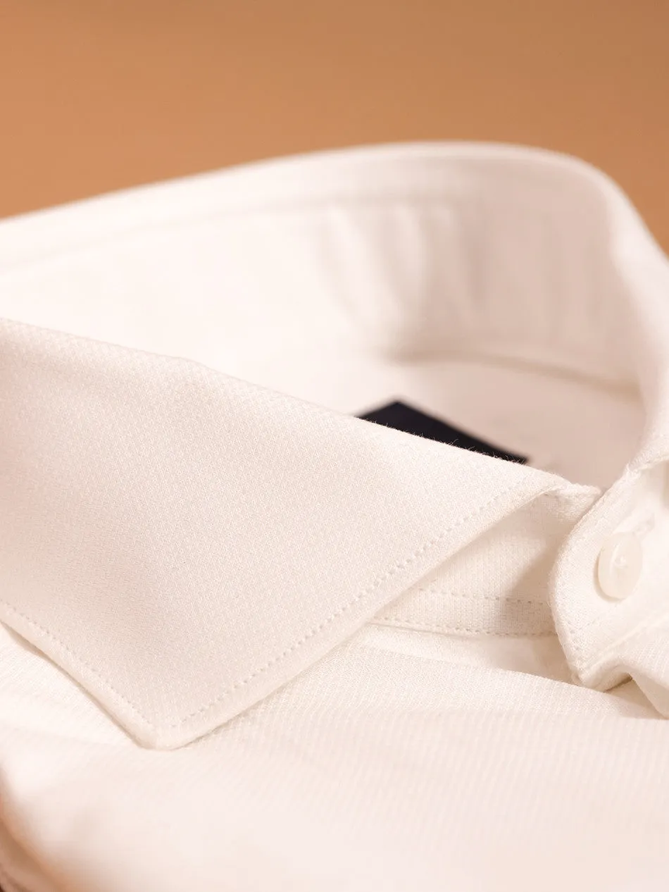 WHITE DOBBY DRESS SHIRT