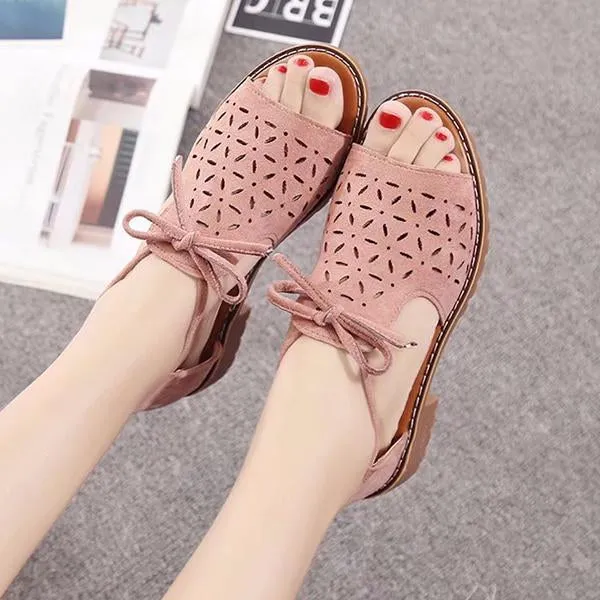 Women's Casual Hollow Roman Strap Sandals 77956350S