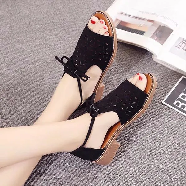 Women's Casual Hollow Roman Strap Sandals 77956350S